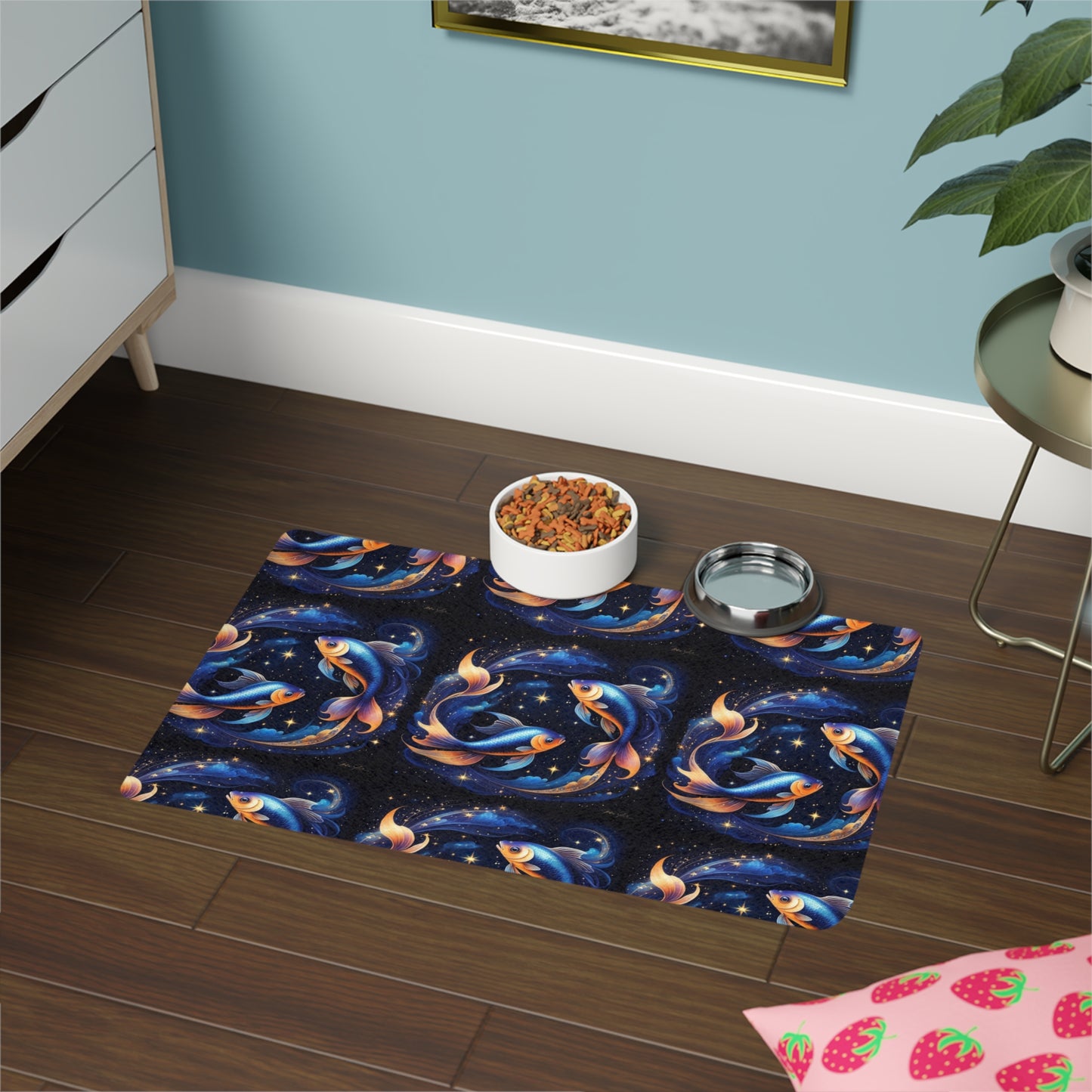 Golden Pisces Fur Baby Pet Food Mat (12x18)