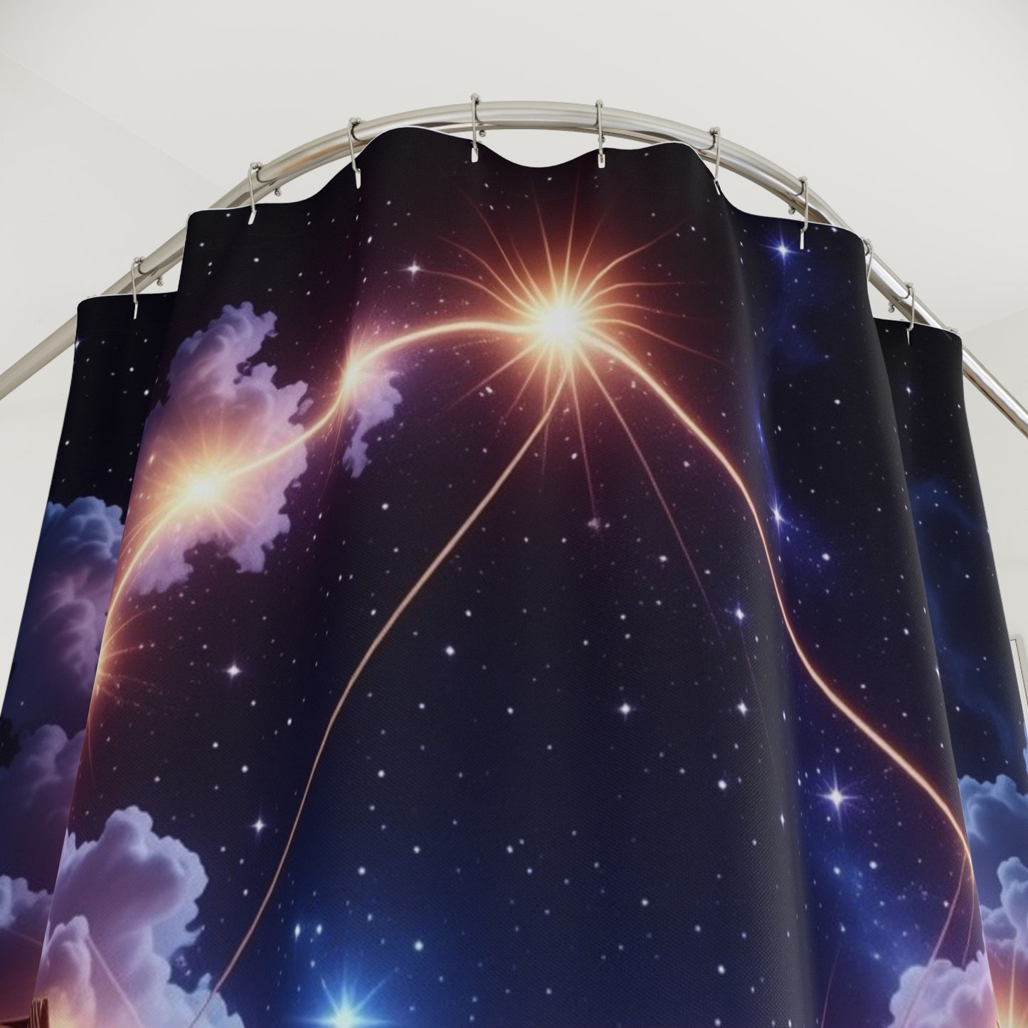 Golden Sagittarius Shower Curtain