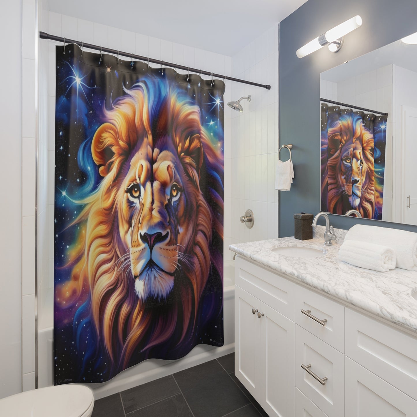 Leo Lion Portrait Shower Curtain