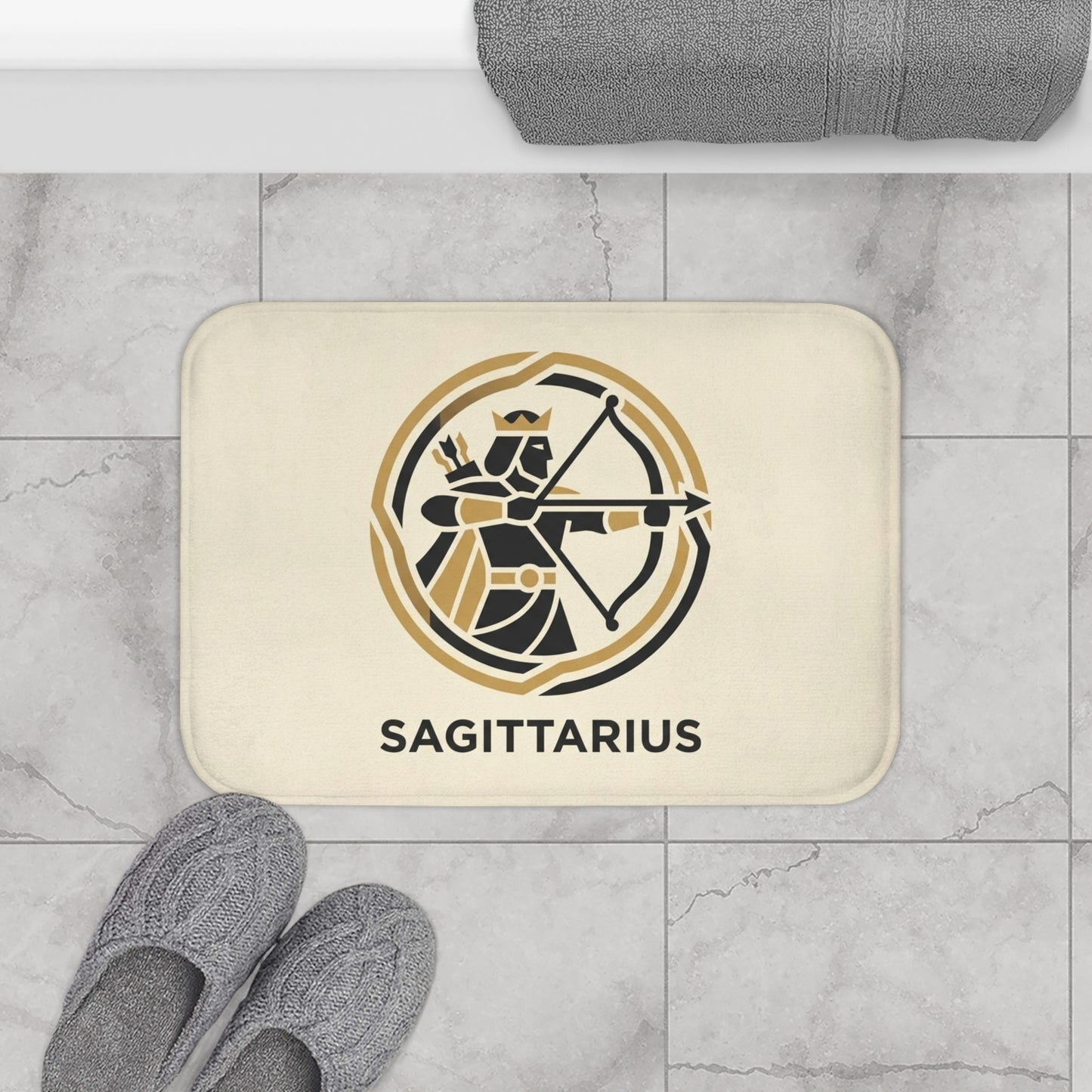 Sagittarius Bath Mat — Zodiac Archer Astrology Bathroom Rug