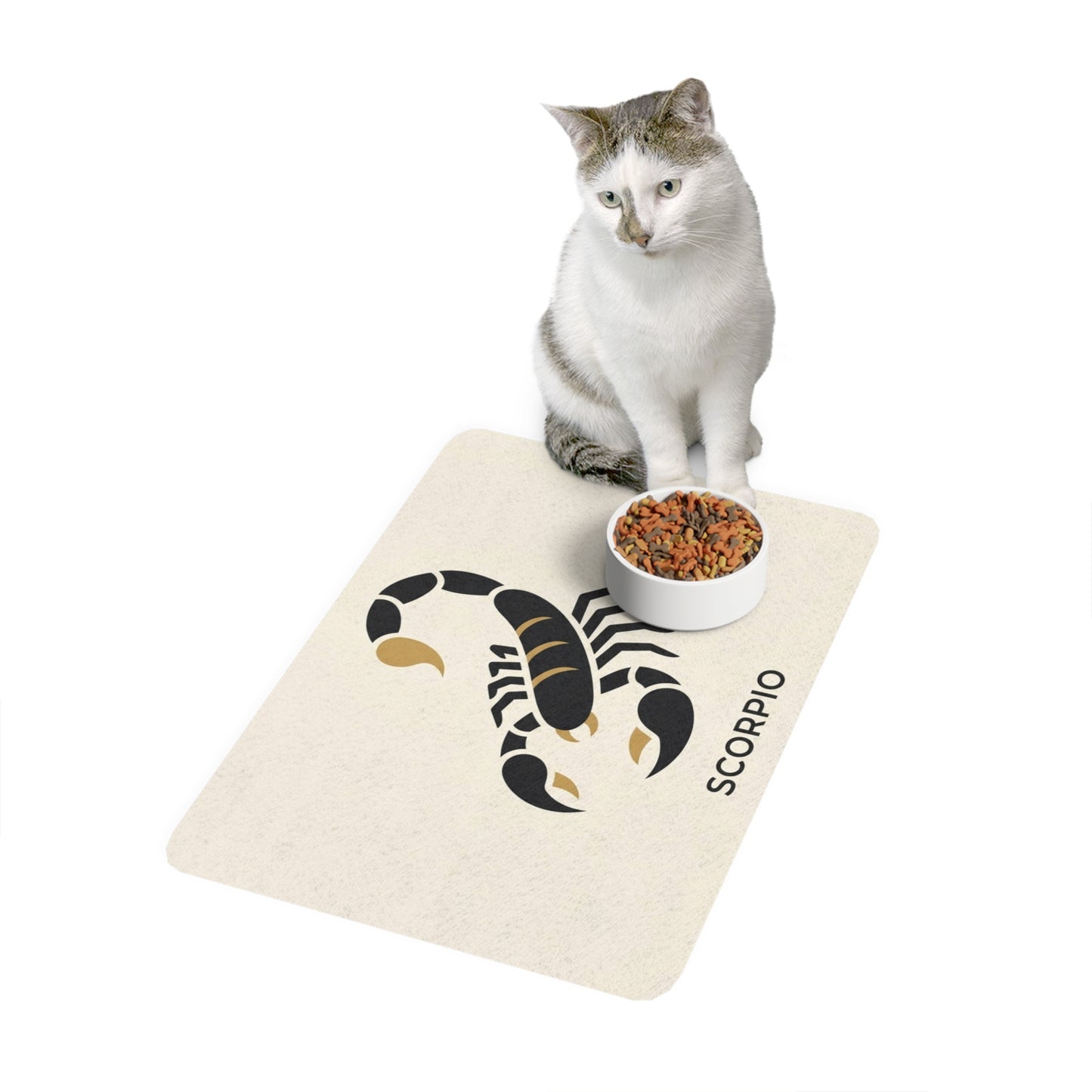 Scorpio Zodiac Pet Food Mat (12x18) — Astrological Scorpion Design