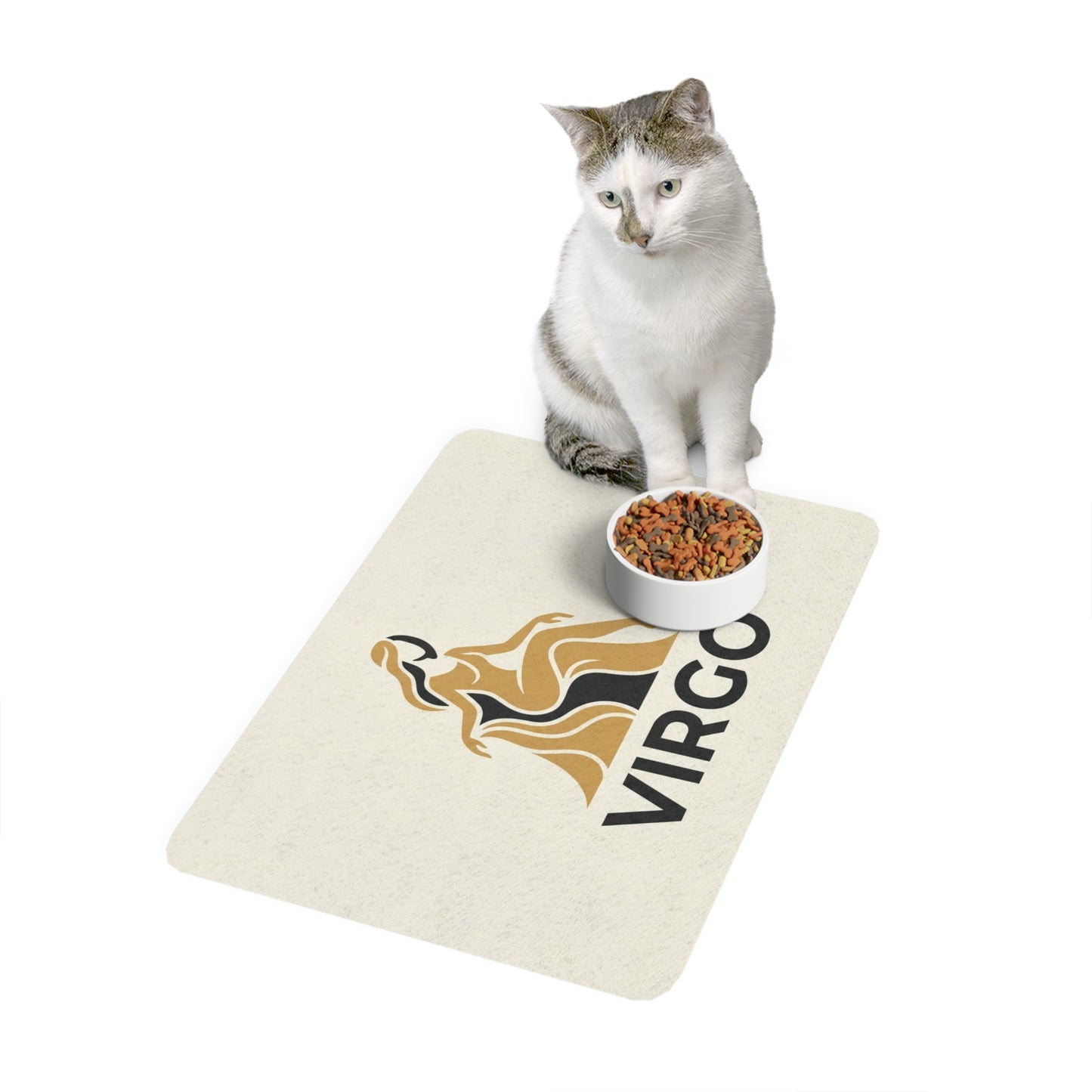 Virgo Zodiac Pet Food Mat (12x18) — Astrological Dog & Cat Feeding Mat