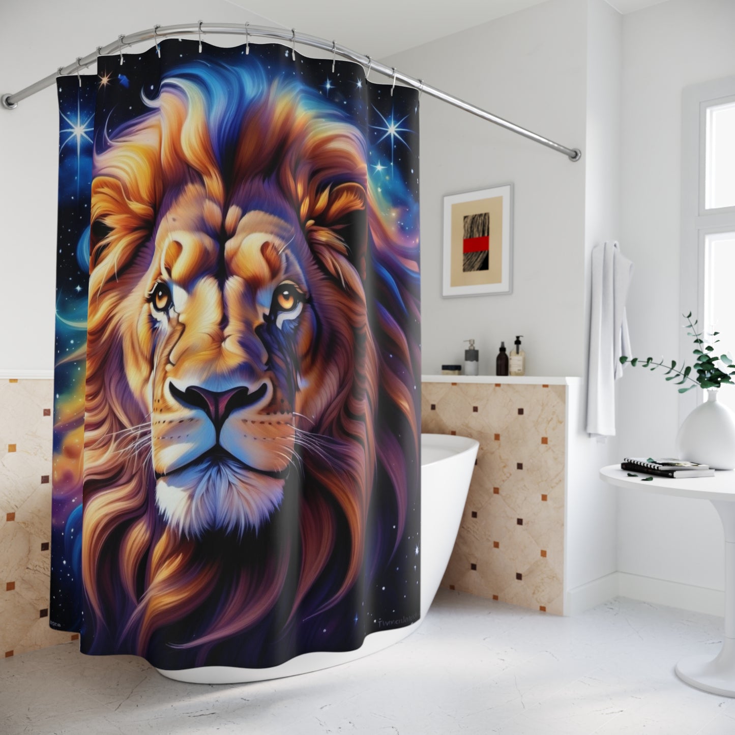 Leo Lion Portrait Shower Curtain