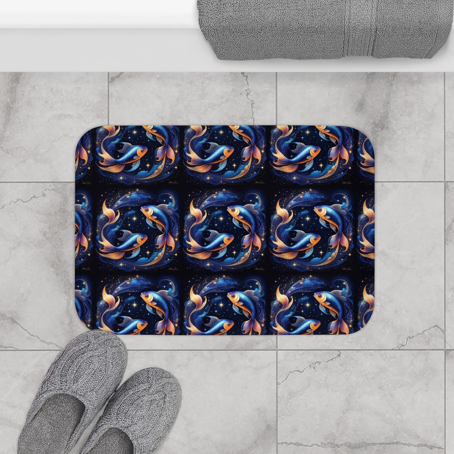Golden Pisces Bath Mat