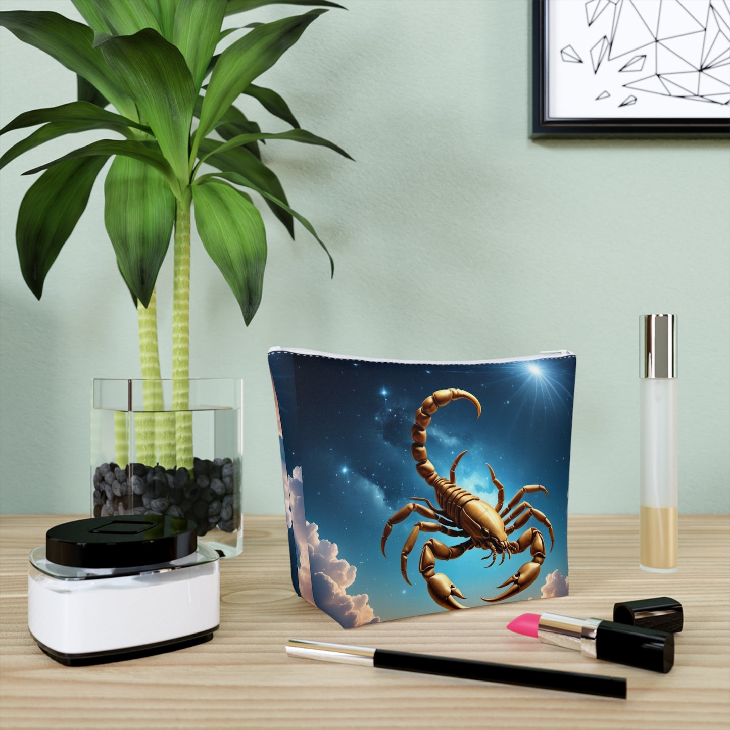 Golden Scorpio Cotton Cosmetic Bag