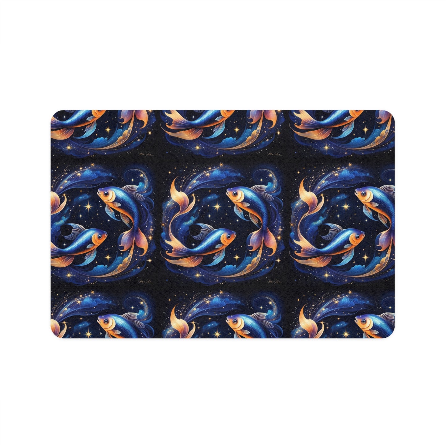 Golden Pisces Fur Baby Pet Food Mat (12x18)