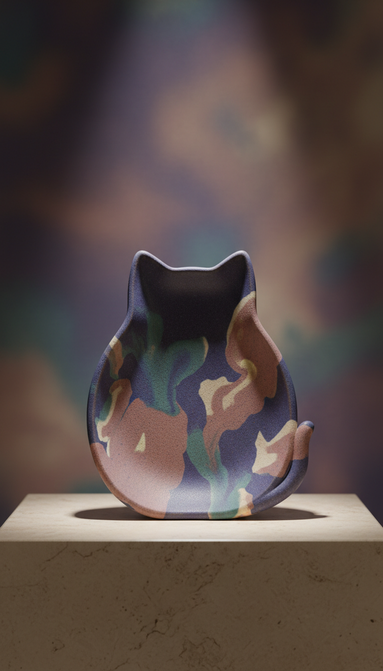 Cat-Shaped Ceramic Soap Dish