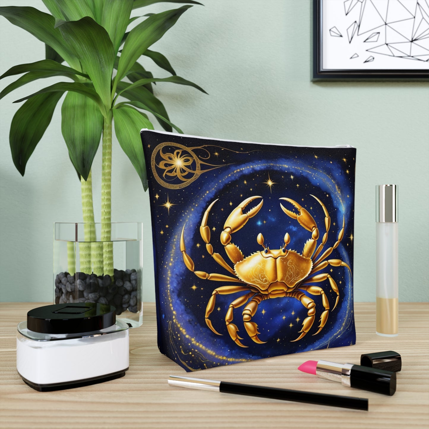 Golden Cancer Cotton Cosmetic Bag