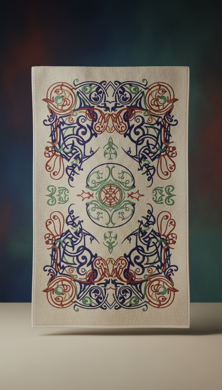 Spell Motif Embroidered Towel