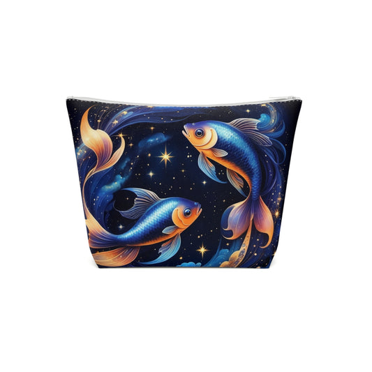 Golden Pisces Cotton Cosmetic Bag