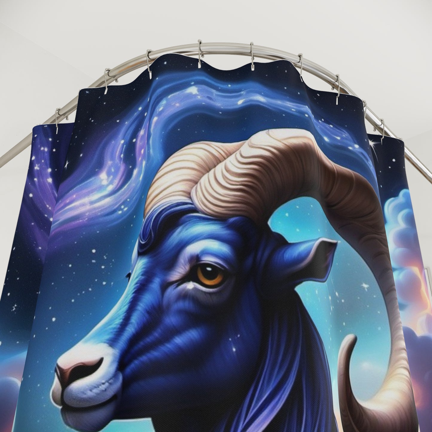 Portrait of Capricorn Seagoat Shower Curtains