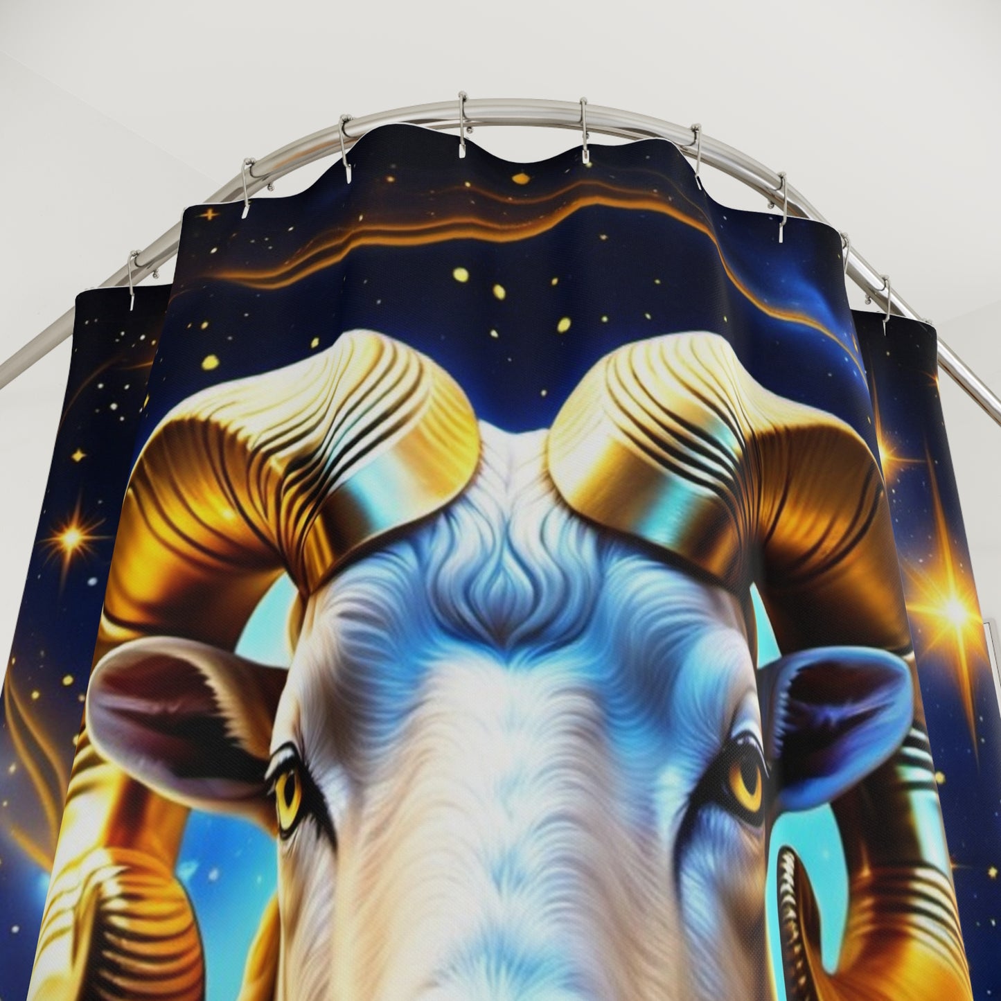 Aries Golden Ram Shower Curtain