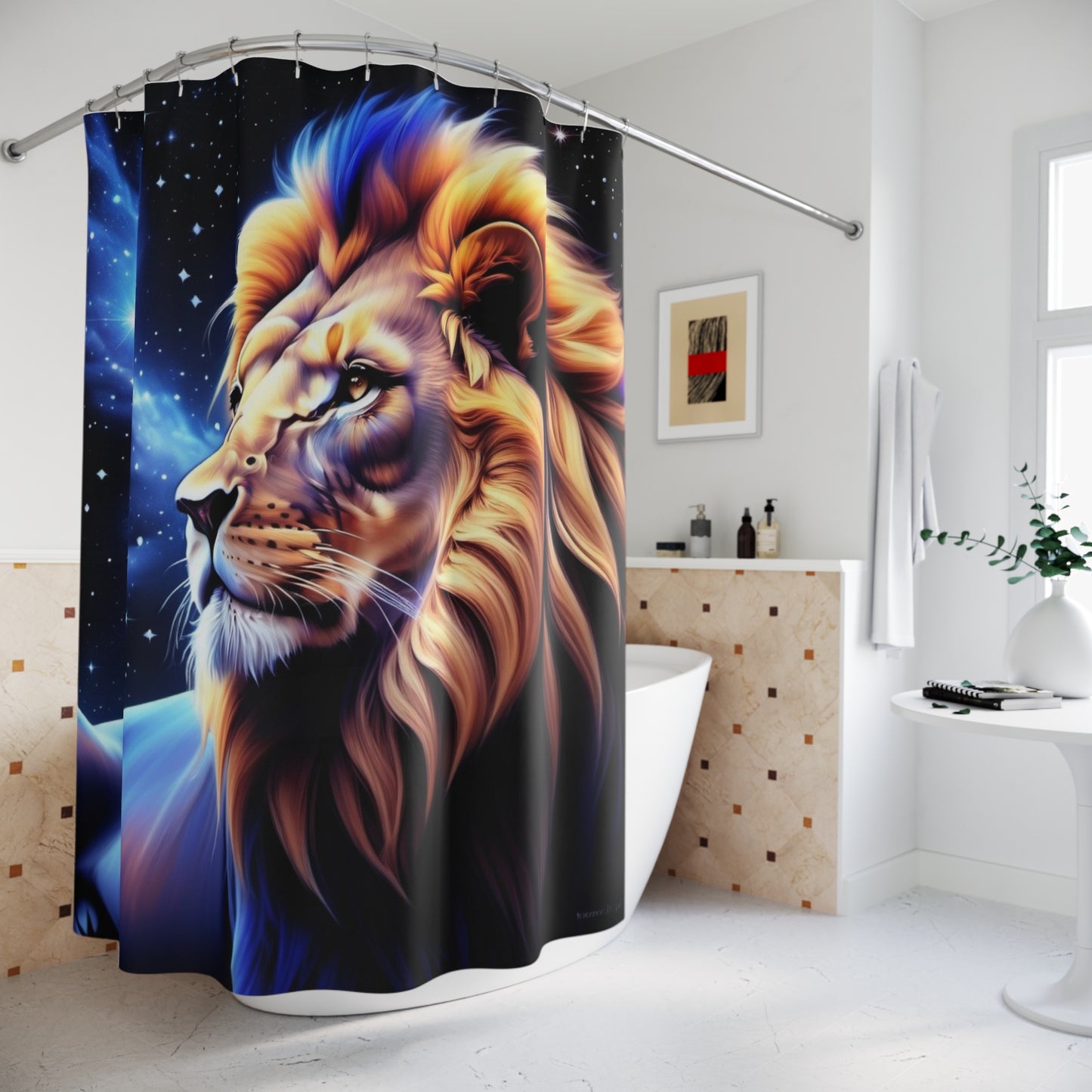 Leo Lion Profile Shower Curtain