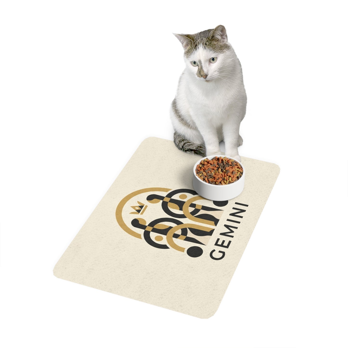 Gemini Zodiac Pet Food Mat (12x18) — Astro-Inspired Non-Slip Feeding Placemat