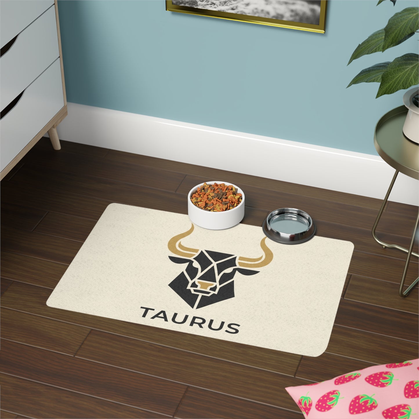 Taurus Pet Food Mat (12x18) — Zodiac Bull Feeding Placemat