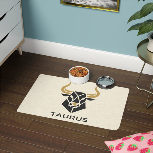 Taurus Pet Food Mat (12x18) — Zodiac Bull Feeding Placemat