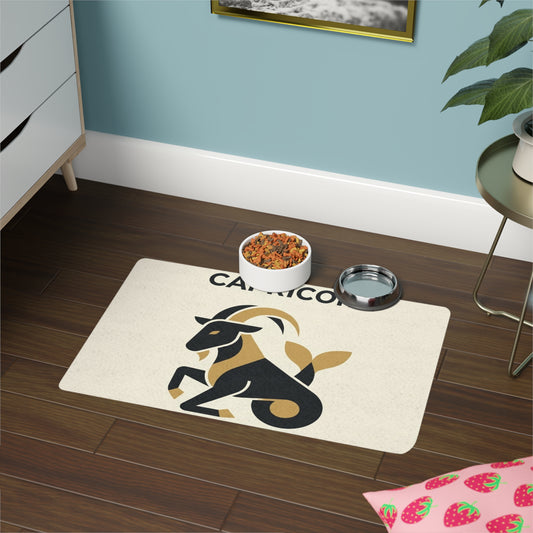 Capricorn Pet Food Mat (12x18) — Zodiac Goat Feeding Placemat