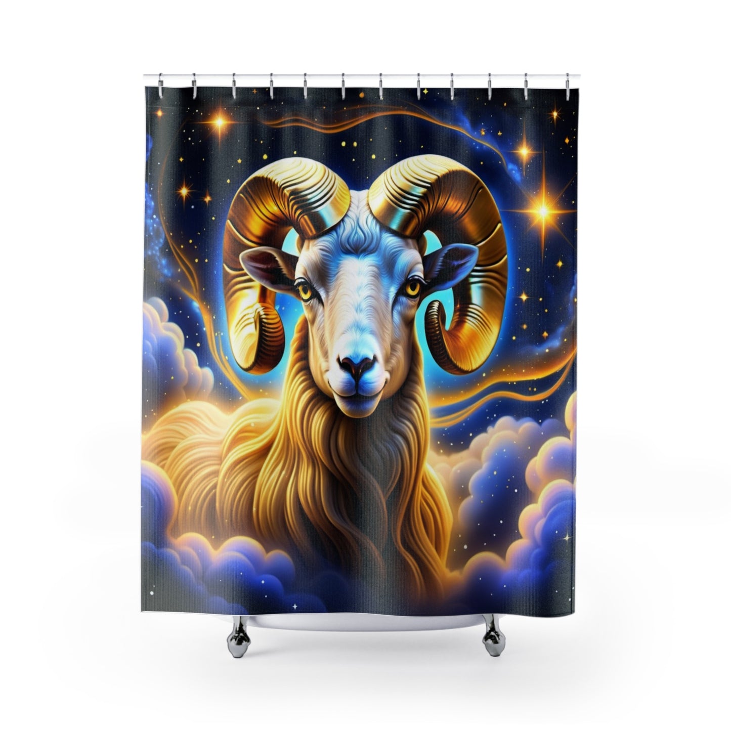 Aries Golden Ram Shower Curtain