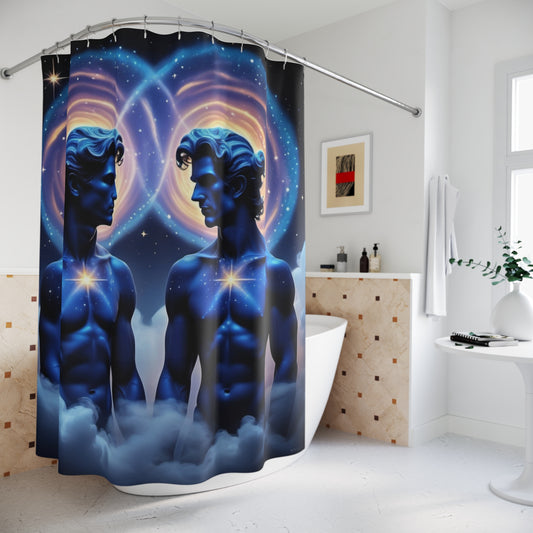 Male Gemini Twins Shower Curtain