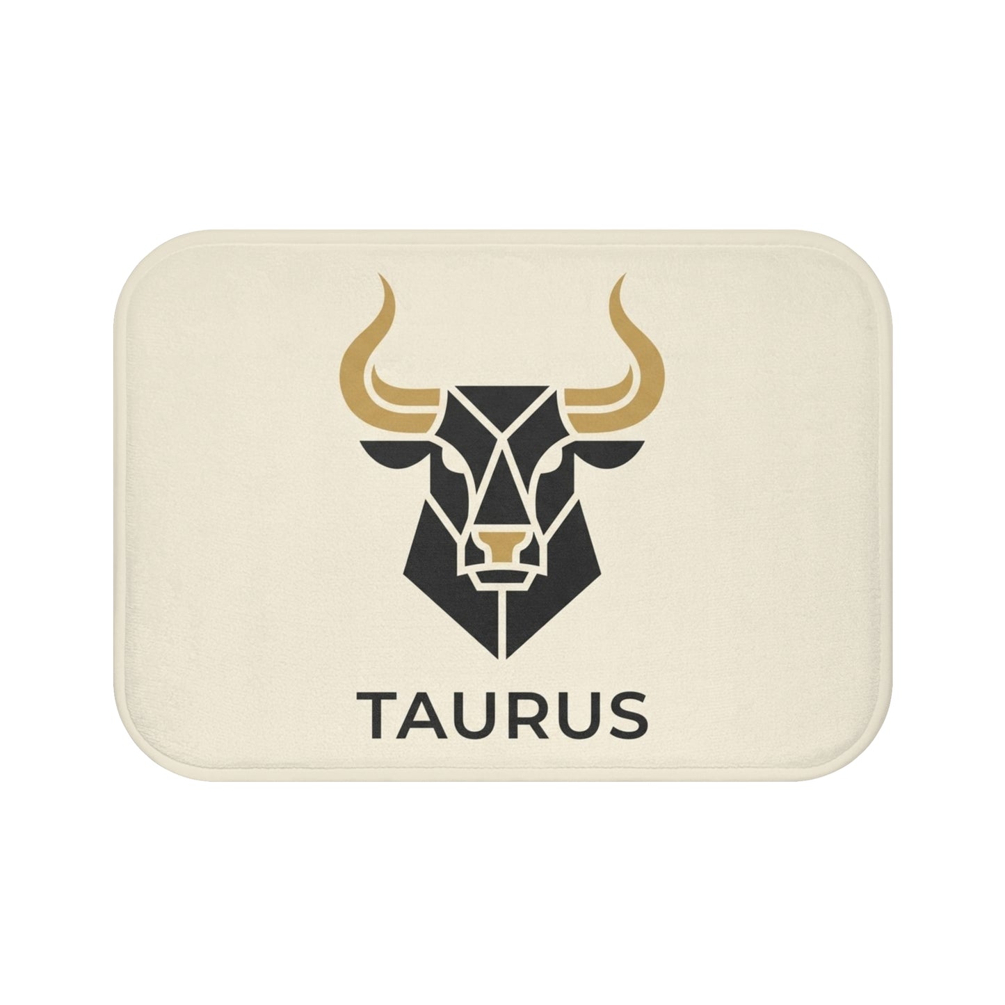 Taurus Zodiac Bath Mat — Geometric Bull Horoscope Bathroom Rug