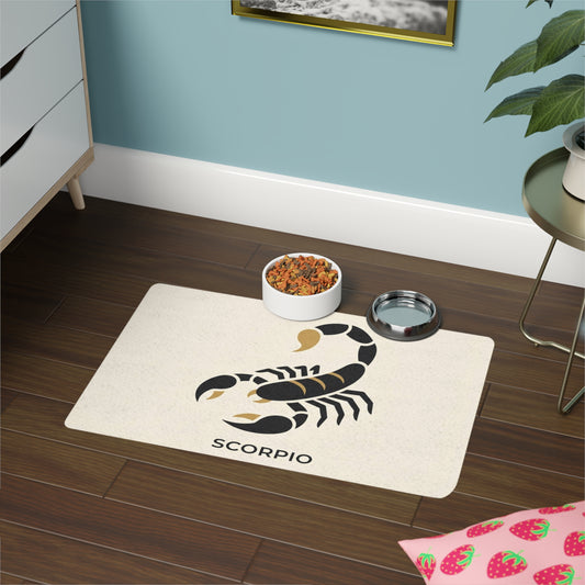 Scorpio Zodiac Pet Food Mat (12x18) — Astrological Scorpion Design