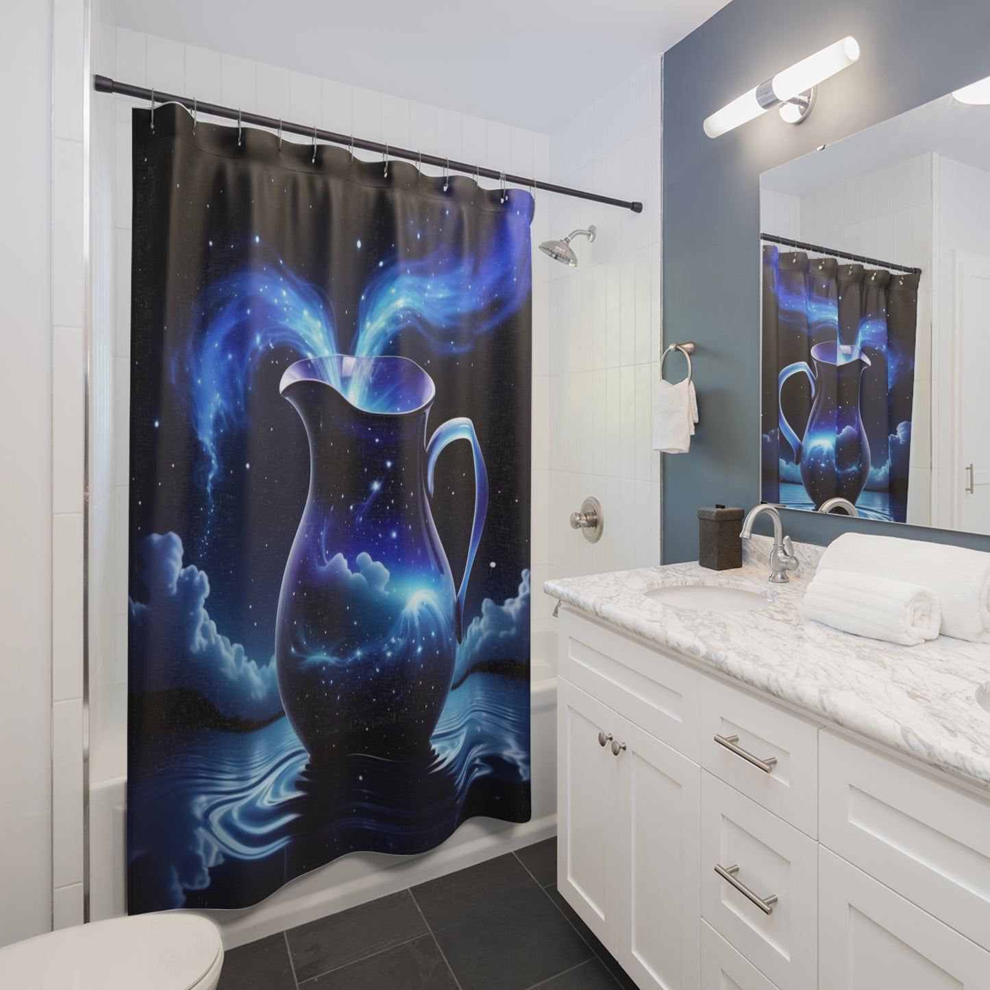 Aquarius Midnight Shower Curtain