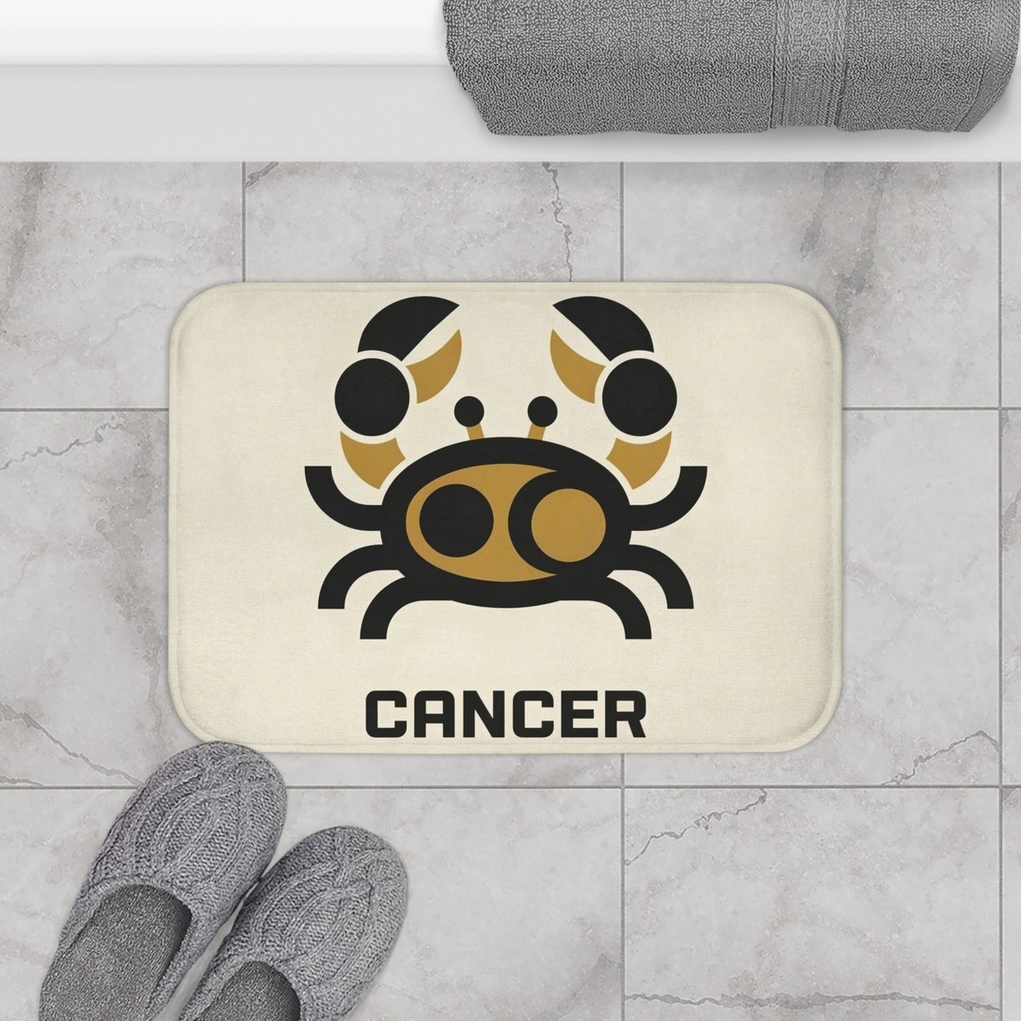 Cancer Zodiac Bath Mat — Crab Astrology Bath Rug, Horoscope Gift