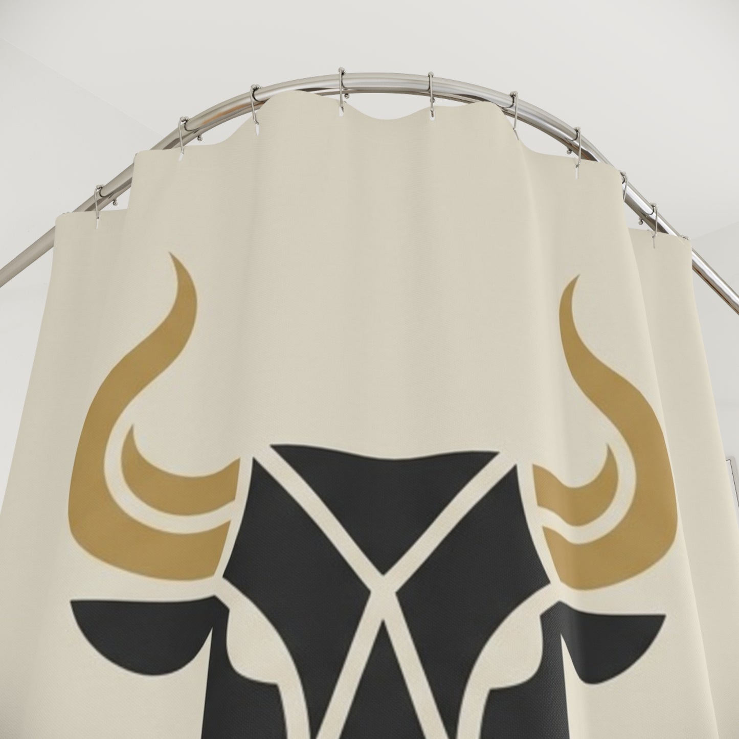 Taurus Zodiac Bull Shower Curtain — Geometric Astrology Bathroom Decor