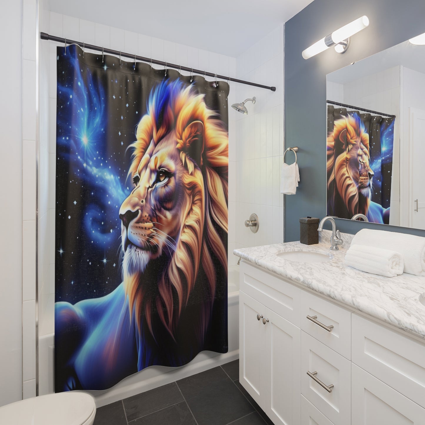 Leo Lion Profile Shower Curtain