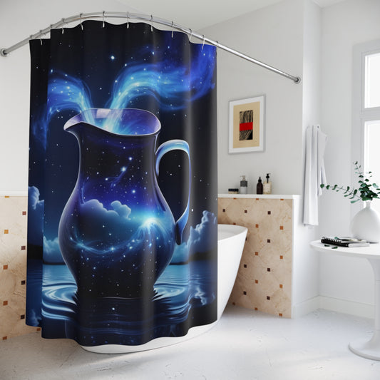 Aquarius Midnight Shower Curtain