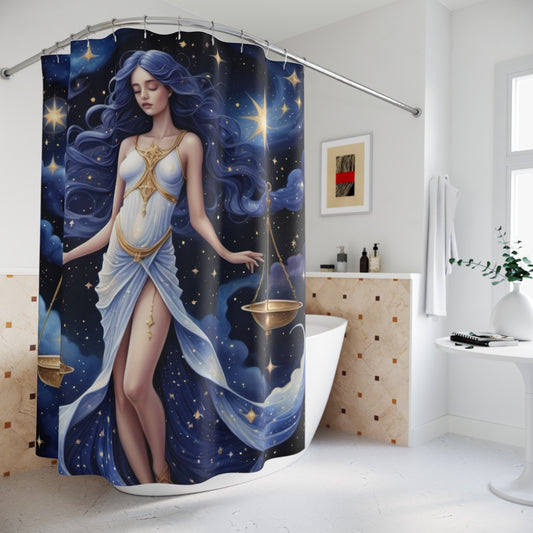 Libra White Dress Shower Curtain