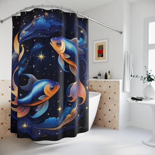 Golden Pisces Shower Curtain