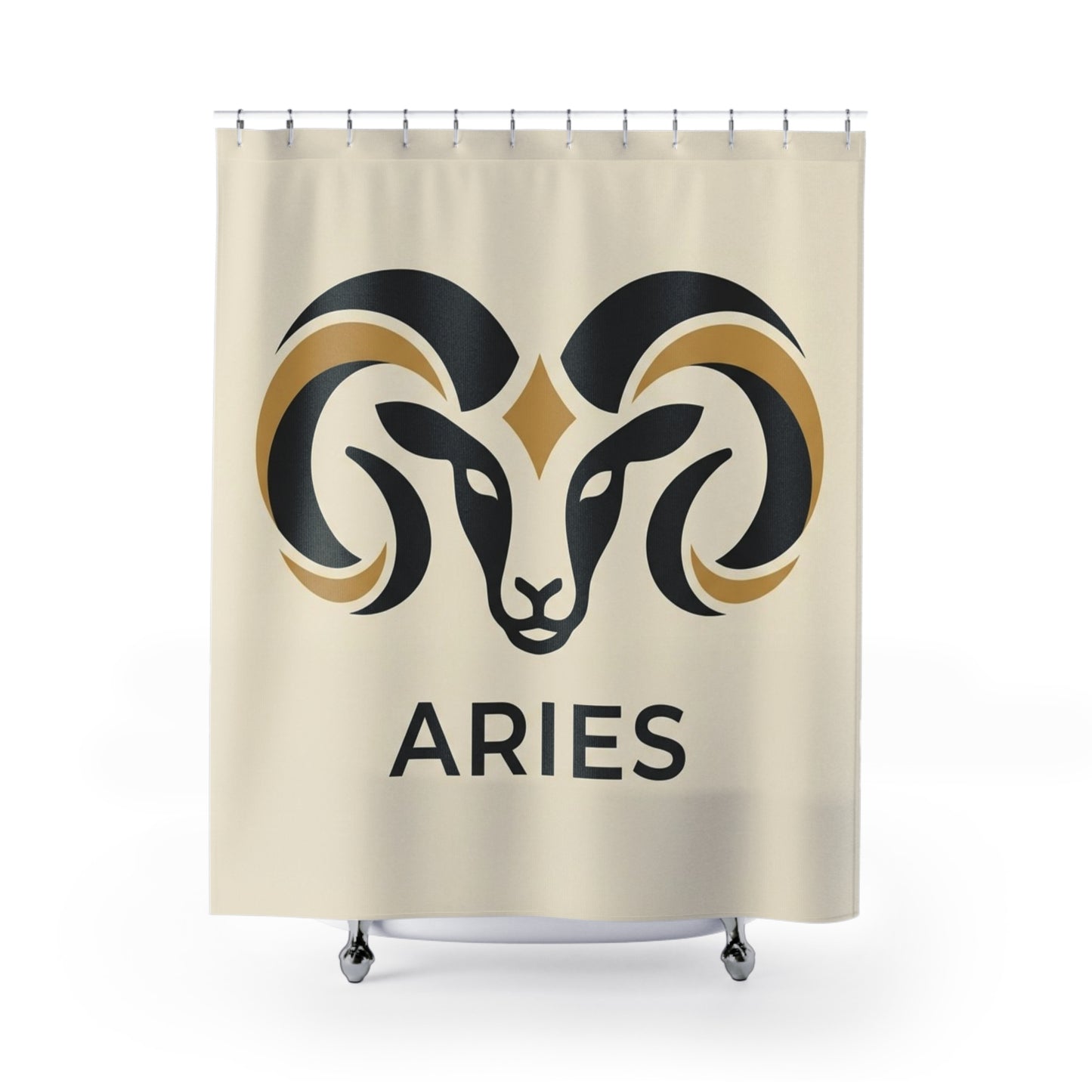 Aries Zodiac Shower Curtain — Ram Horoscope Bathroom Decor