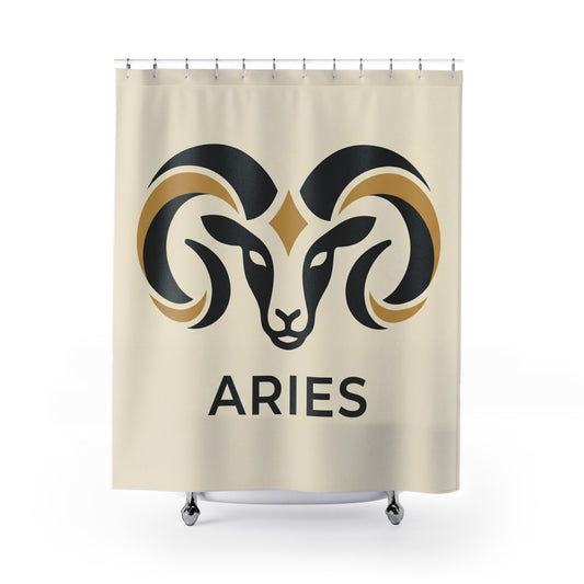Aries Zodiac Shower Curtain — Ram Horoscope Bathroom Decor