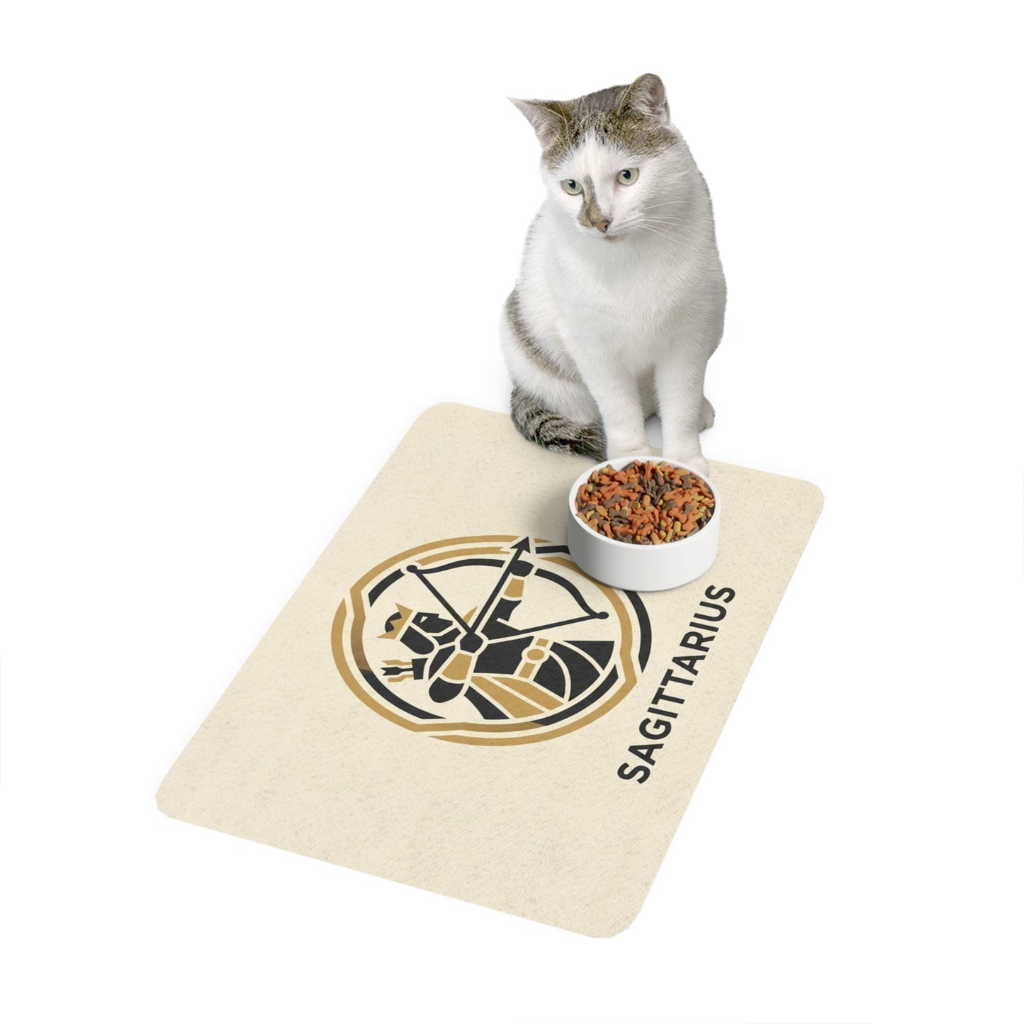 Sagittarius Pet Food Mat — Zodiac Dog & Cat Bowl Placemat (12x18)