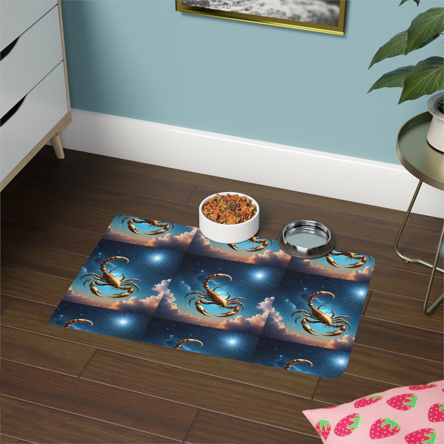 Golden Scorpio Fur Baby  Pet Food Mat (12x18)